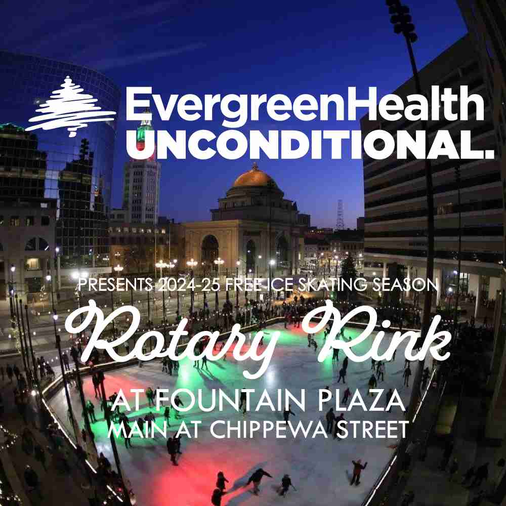 Evergreen Health Presents 2024-25 Free Ice-Skating Season at Rotary Rink at Fountain Plaza