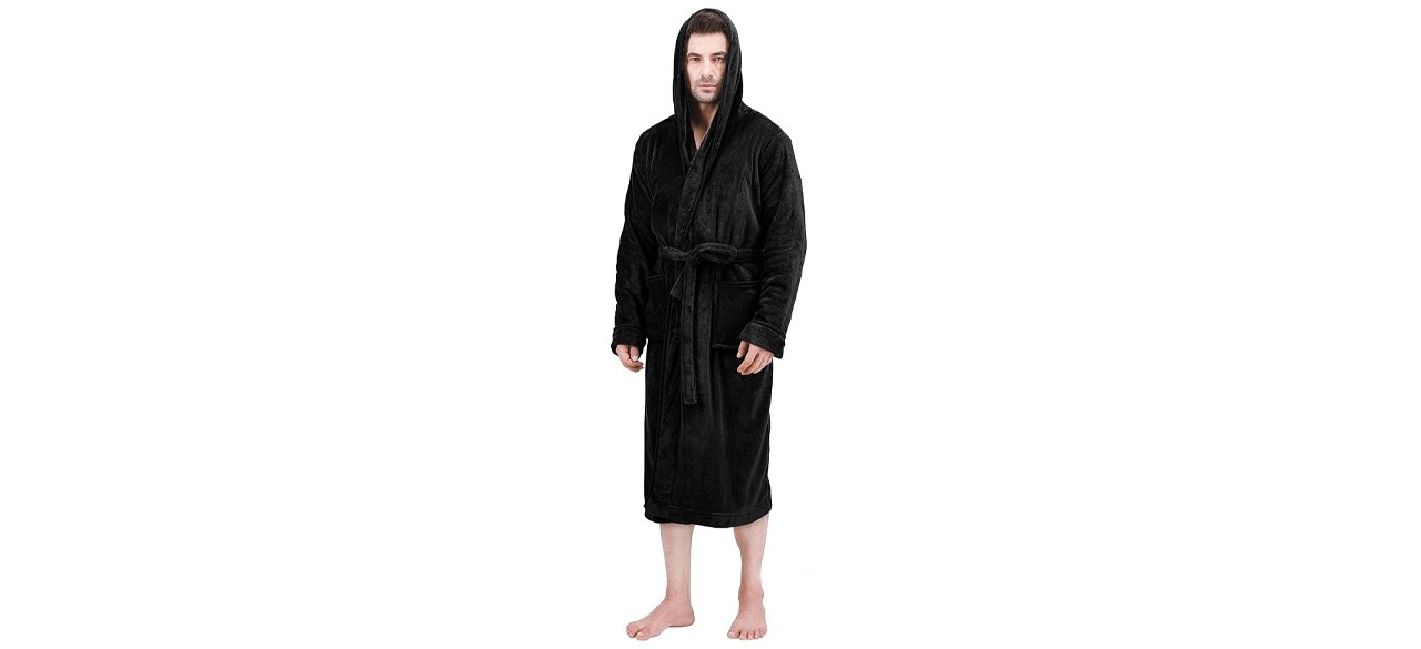 NY Threads Men’s Hooded Fleece Robe