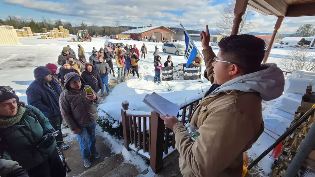 Fired Migrant Workers Protest at Lumber Yard