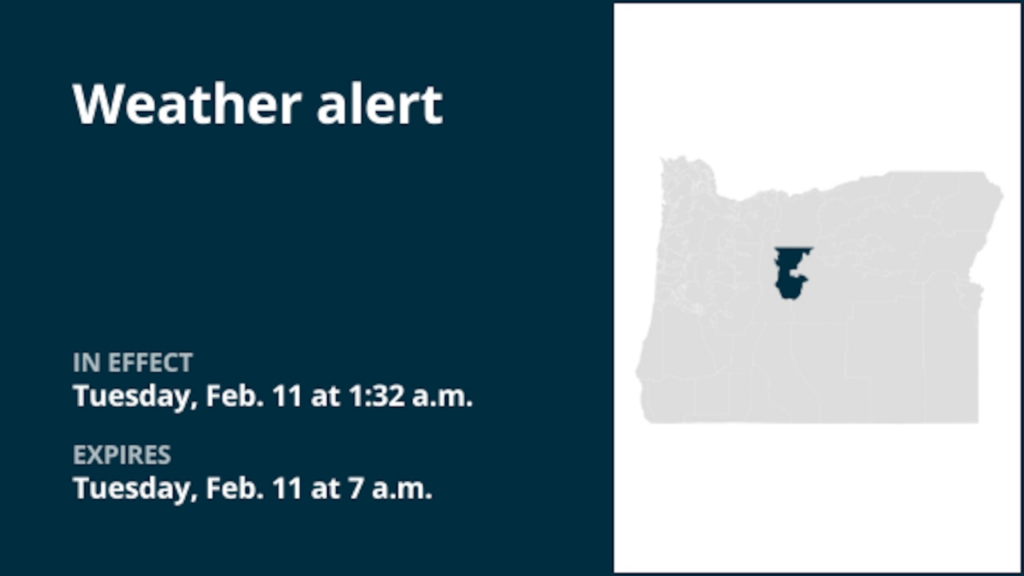 Special weather statement issued for Central Oregon until Tuesday morning