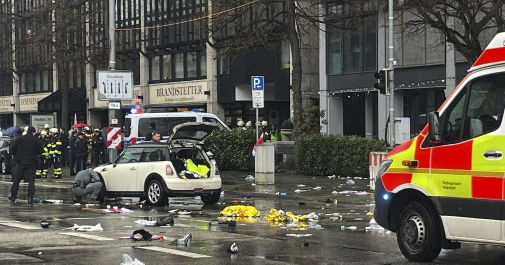 At least 28 are hurt as a driver plows into a demonstration in Germany