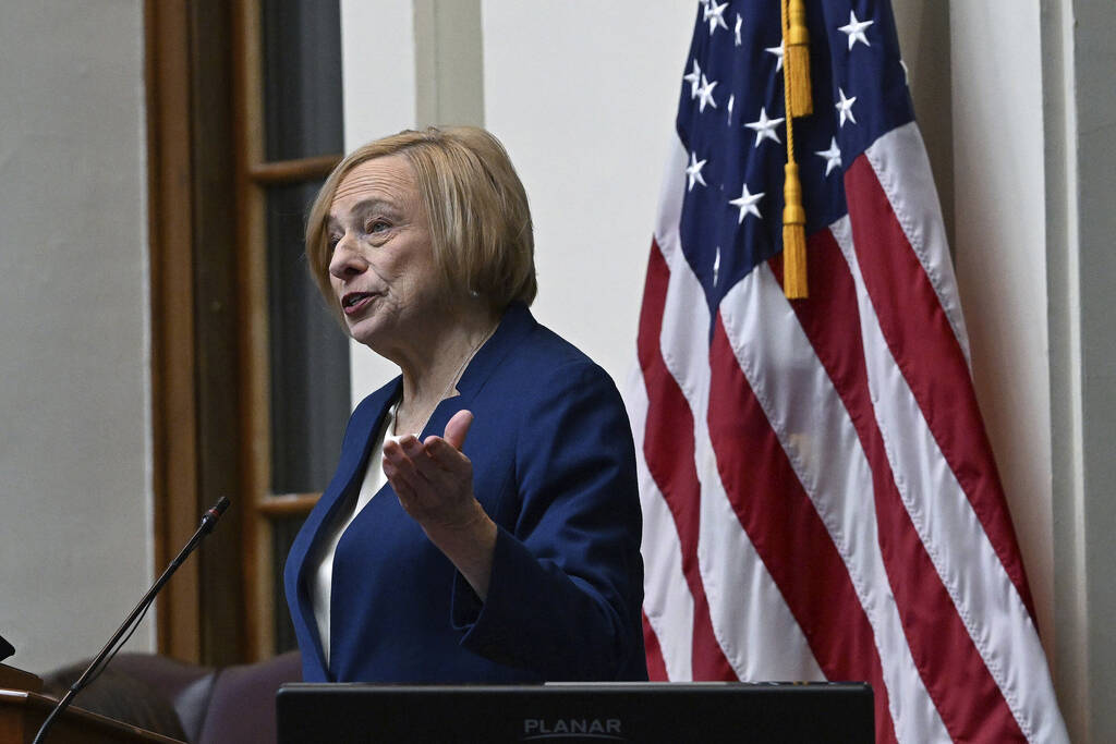 Gov. Janet Mills at the State House in Augusta, Maine, Tuesday, Jan. 28, 2025. (Shawn Patrick O ...
