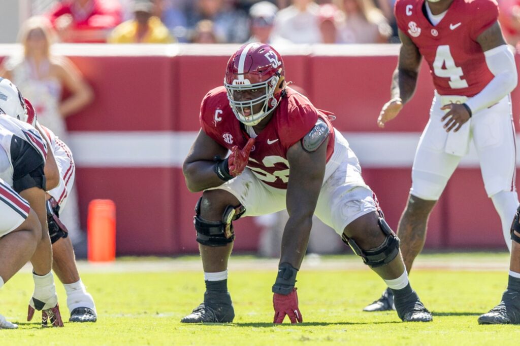Tyler Booker thinks this young Alabama football OL is a future star