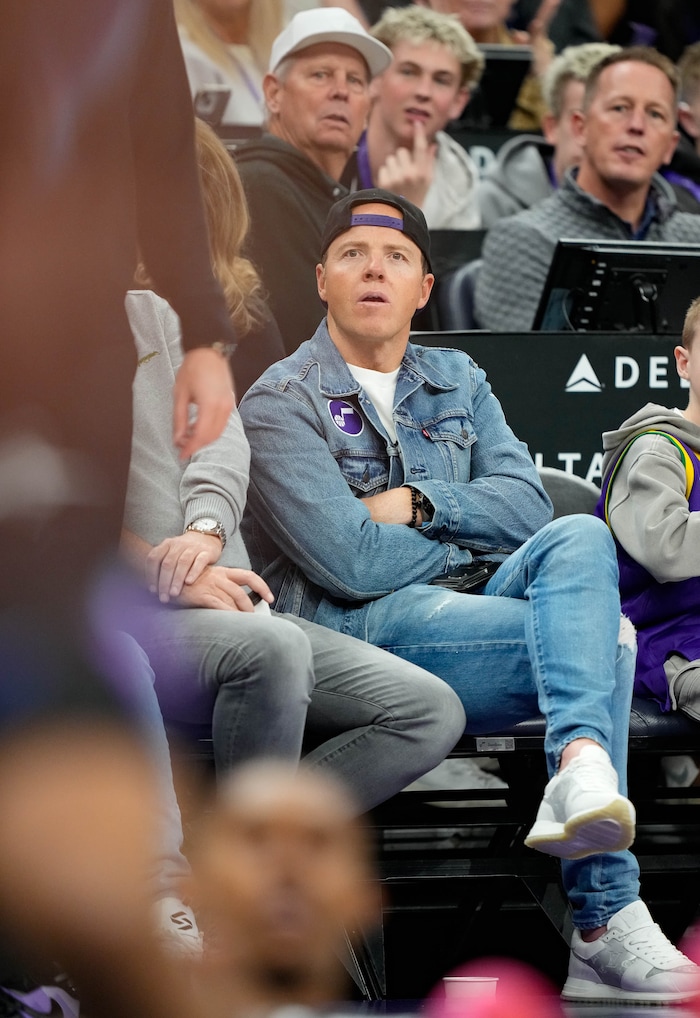 (Francisco Kjolseth  | The Salt Lake Tribune) Utah Jazz owner Ryan Smith keeps an eye on the action as the Utah Jazz host the Detroit Pistons during an NBA basketball game, Monday, March 3, 2025.