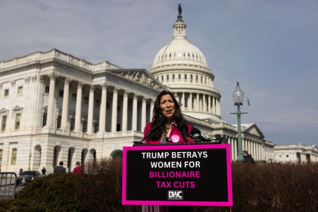 Democratic Women's Caucus Holds A News Conference Ahead Of President Trump's Speech To Congress