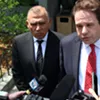 Ariel Quiros (left) with his former lawyer, Seth Levine, after a 2019 court hearing