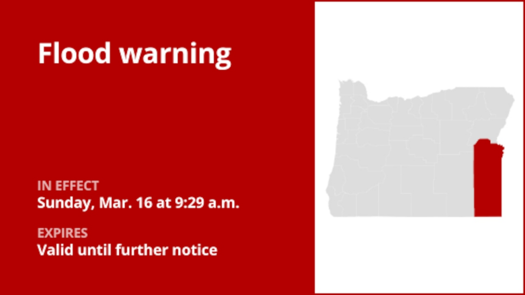 Flood warning in place for Malheur County until further notice