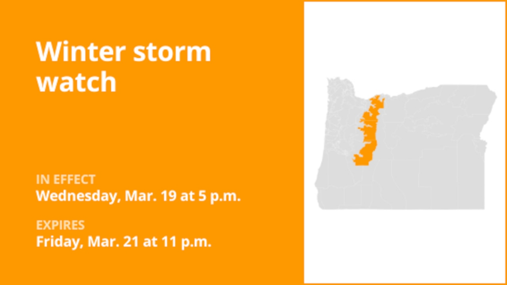 Update: Winter storm watch for Cascades from Wednesday to Friday