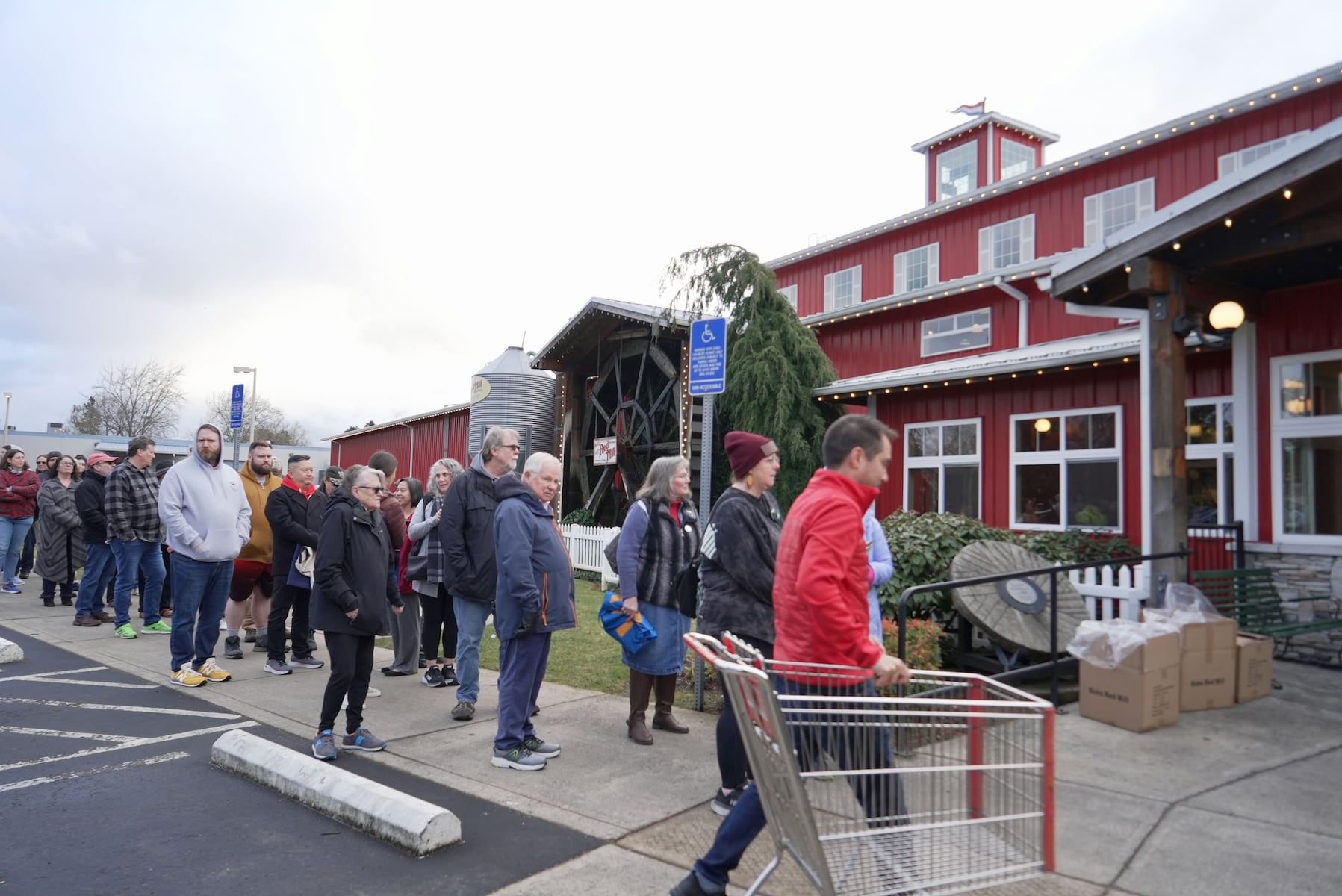 People waited for up to two hours on Saturday, Feb. 8 to visit the Bob's Red Mill store in Milwaukie on the day the company announced it would be closing later this month.