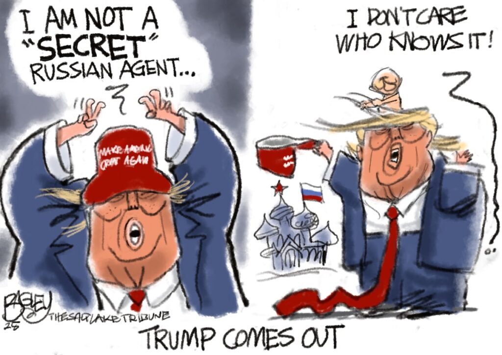 Bagley Cartoon: Trump Comes Out
