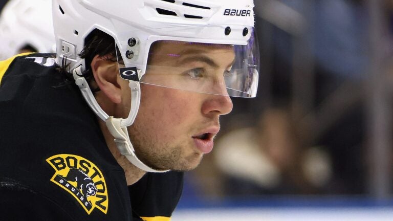 NEW YORK, NEW YORK - FEBRUARY 05: Charlie McAvoy #73 of the Boston Bruins skates against the New York Rangers at Madison Square Garden on February 05, 2025 in New York City. The Rangers defeated the Bruins 3-2.