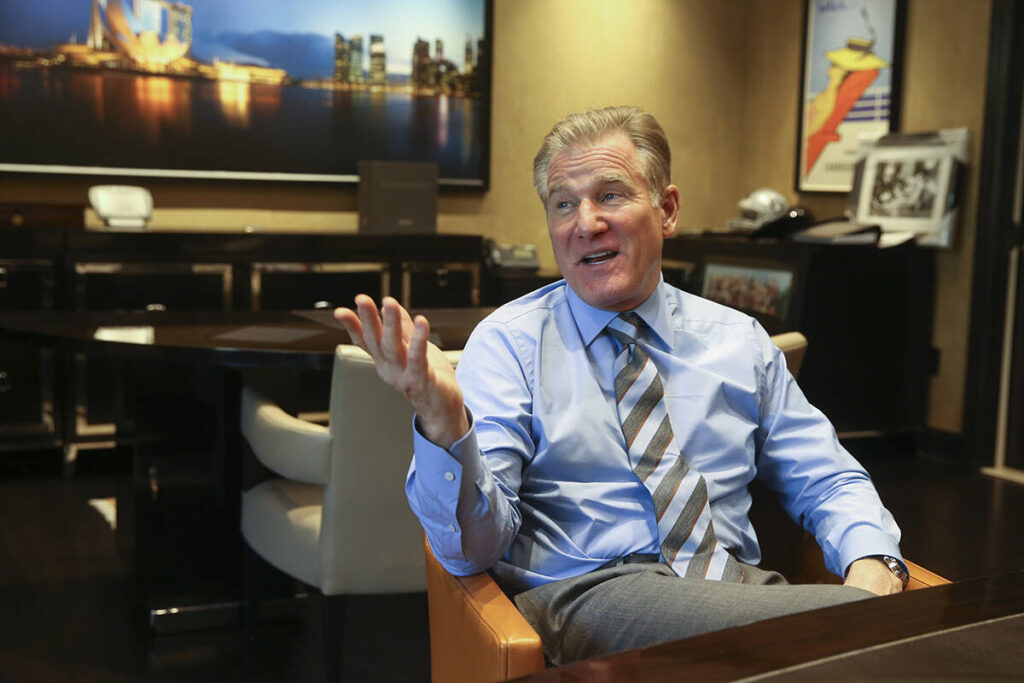 Robert Goldstein talks to a reporter in in the executive offices at The Venetian in Las Vegas T ...