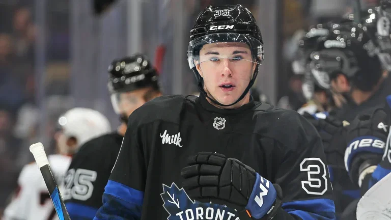 Fraser Minten scored a hat trick with the Providence Bruins on Sunday.