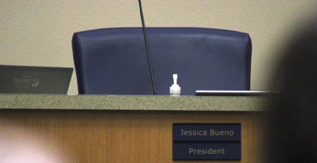 Phoenix school board president who bailed out sex offender skips meeting