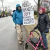 Shari Bell and her mother, Pam, on Route 7 in Shelburne