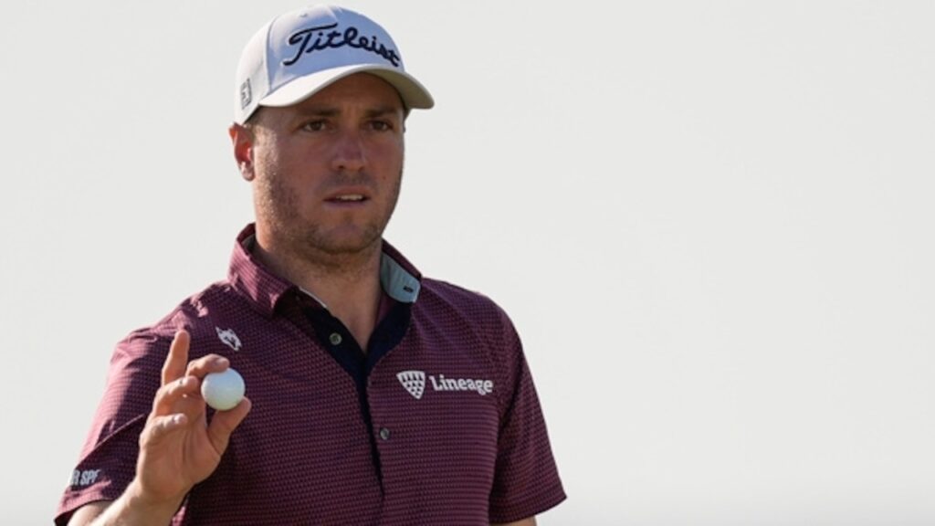 PGA Tour golfer Justin Thomas gets blasted with mud
