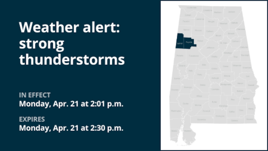 Thunderstorms with marble-sized hail in Lamar and Fayette counties Monday – wind gusts reaching 40 mph
