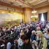 A crowd in the Cedar Creek Room
