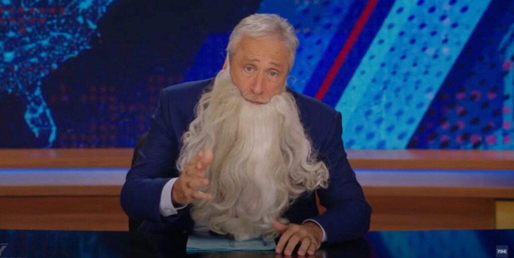 Here’s Jon Stewart on Trump’s first 100 days in office