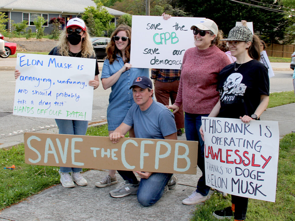 Durham Protesters Rally Against Consumer Financial Protection Cuts