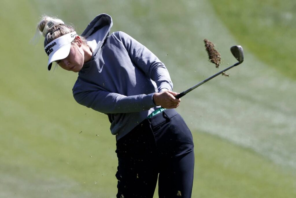 Nelly Korda of the USA drives her fairway shot during the third round of the LPGA T-Mobile Matc ...