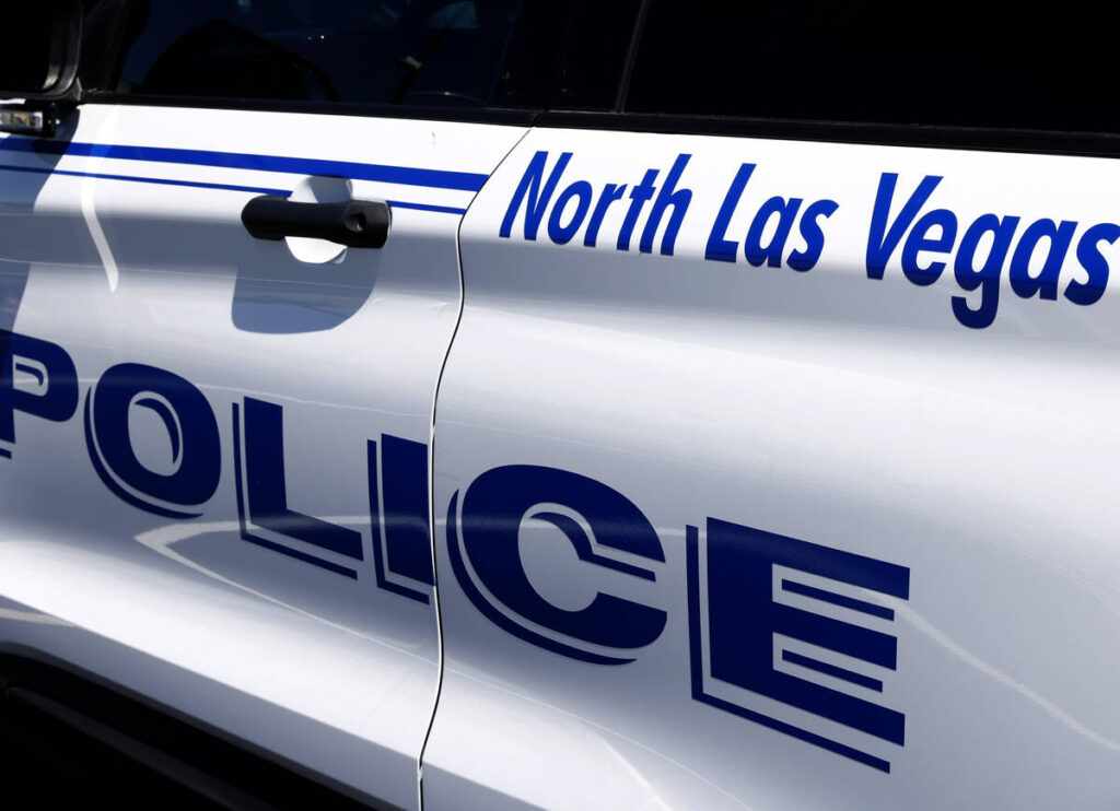 The North Las Vegas police vehicle pictured on Wednesday, May 8, 2024, in Las Vegas. (Bizuayehu ...