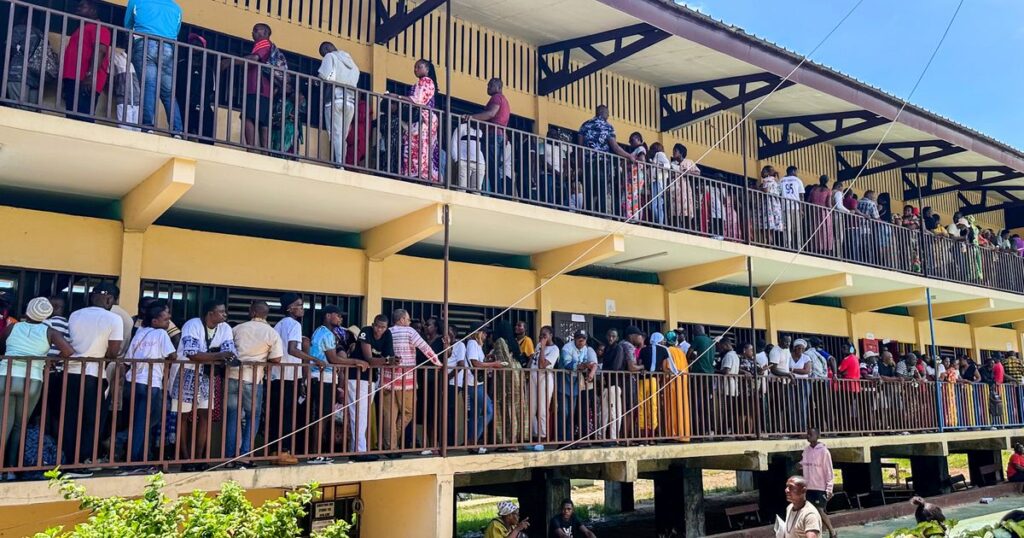 Voters in Gabon await results of presidential election, with likely victory for coup leader