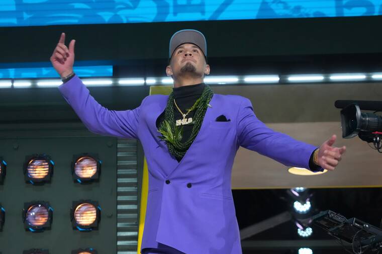 Waimanalo-born Tetairoa McMillan picked 8th overall by Carolina in NFL Draft