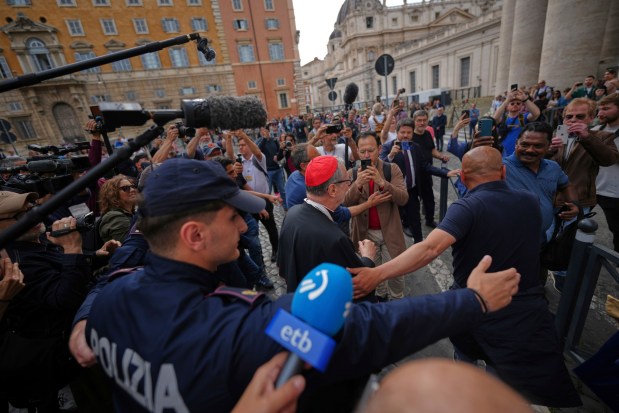 Cardinal Claudio Gugerotti arrives at the Vatican