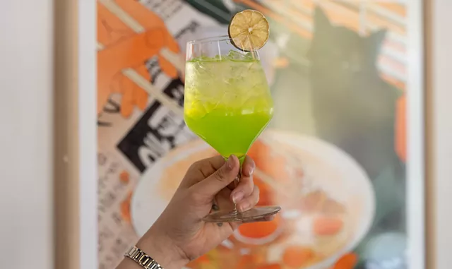 A matcha melon highball - DARIA BISHOP