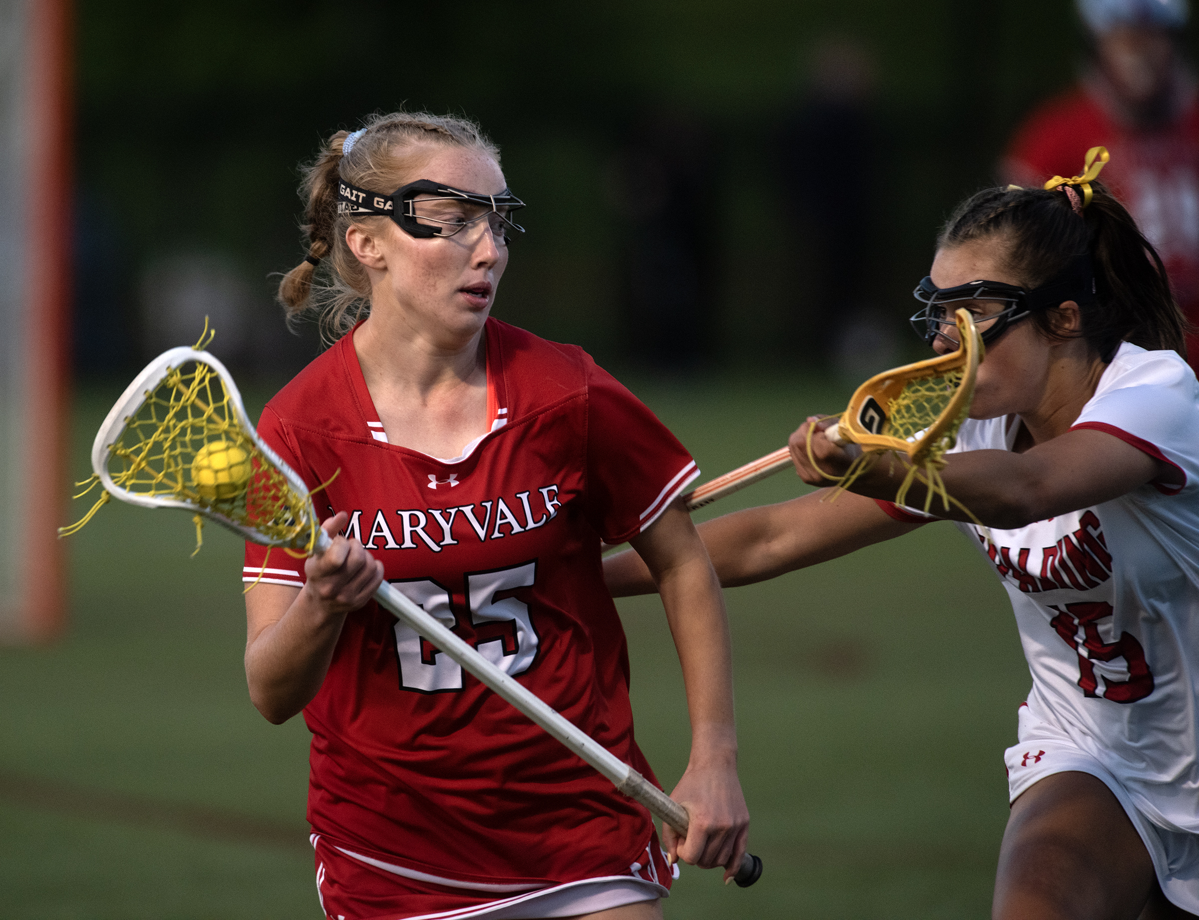 May 9, 2025-Maryvale’s Maura Rigley carries the ball against Spalding’s...
