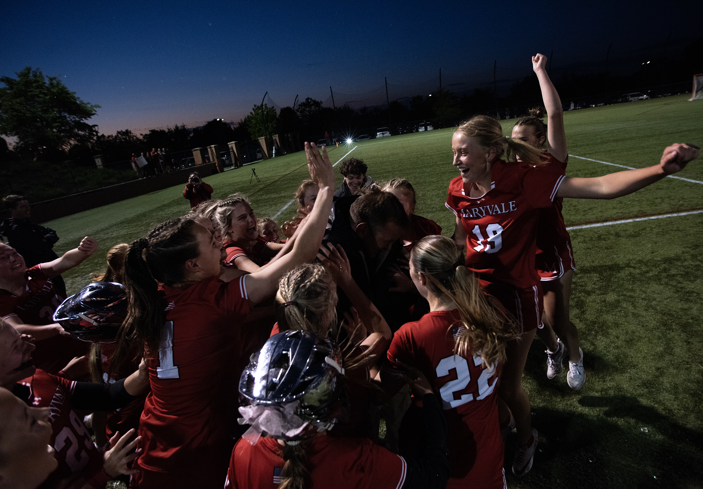 May 9, 2025-Maryvale celebrates after beating Spalding in the IAAM...