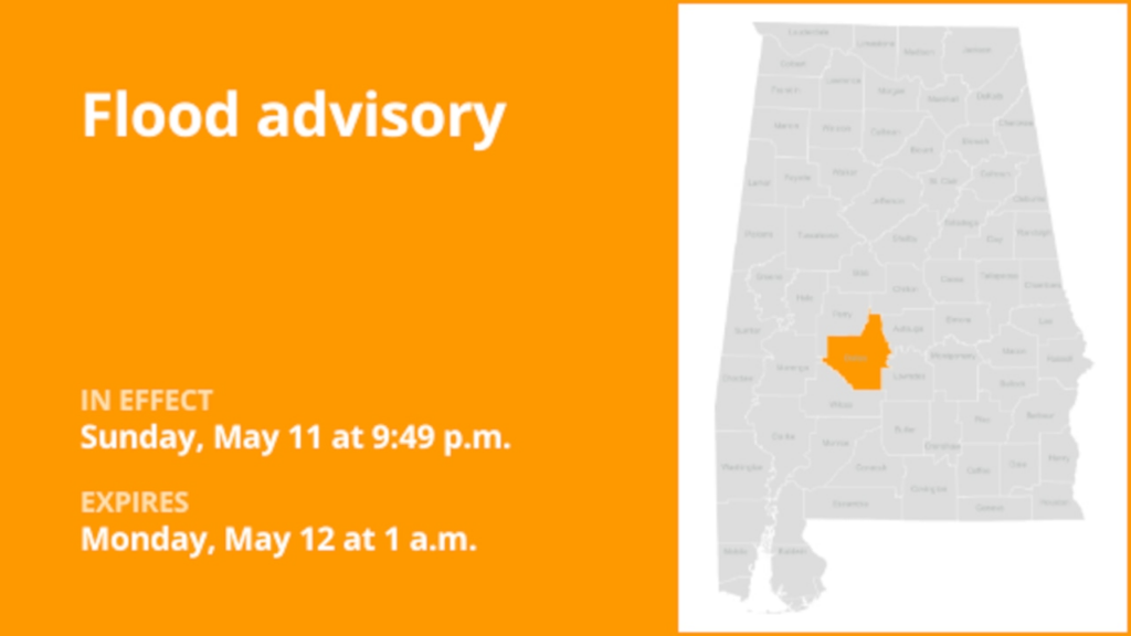 Flood advisory affecting Dallas County until 1 a.m. Monday due to heavy rain