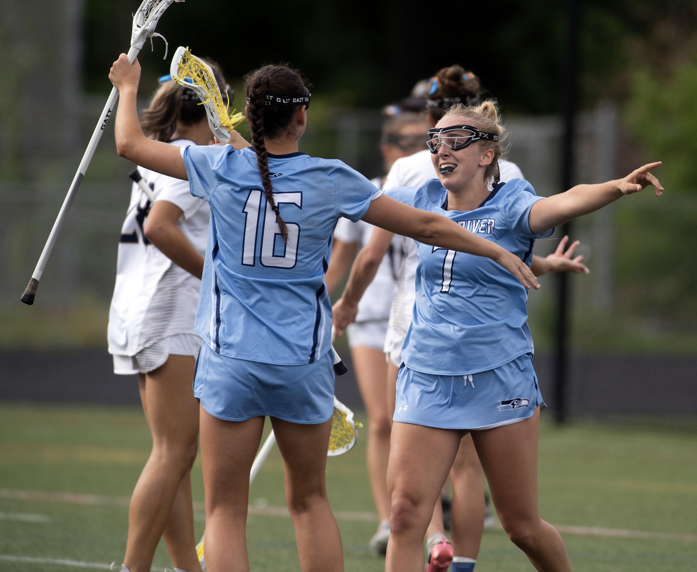 May 12, 2025- South River’s Ayla Zlupko, right, and Adella...