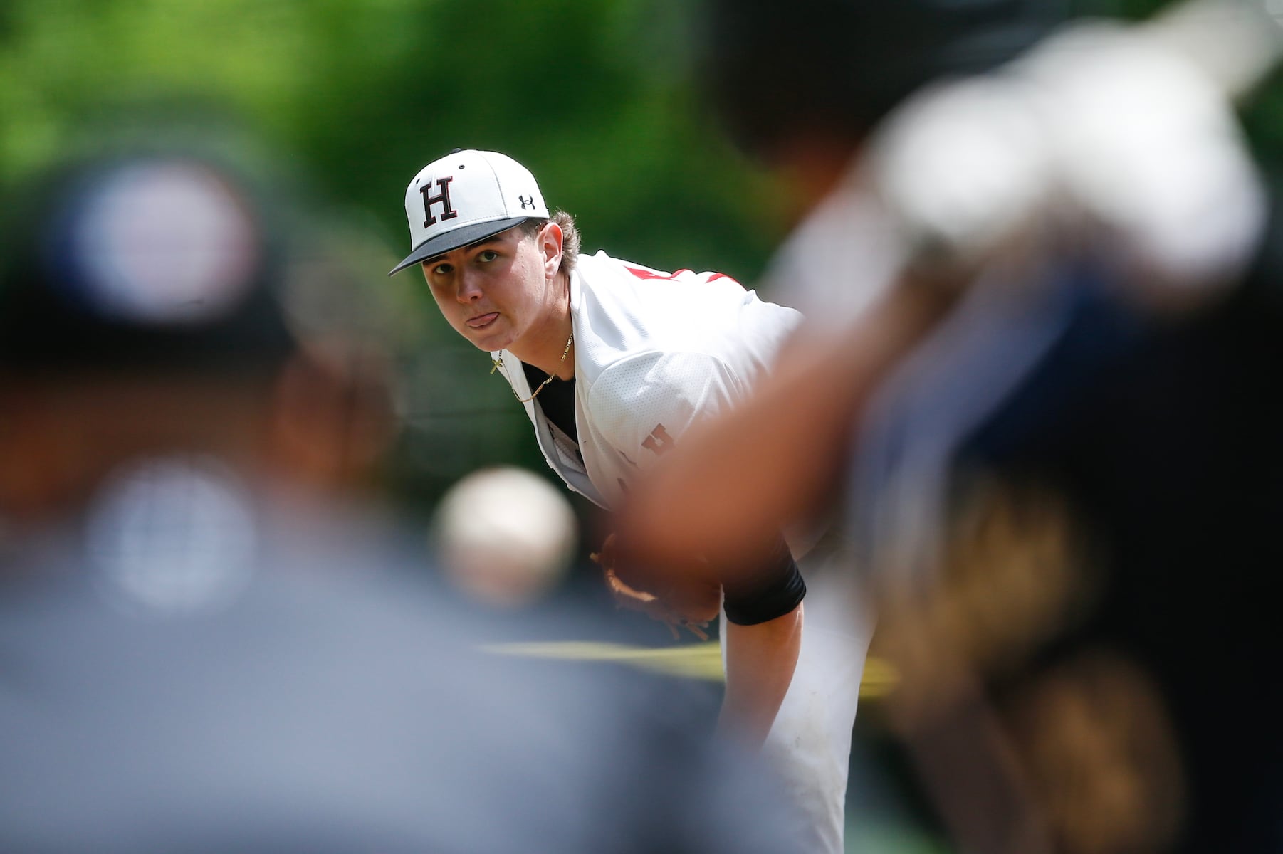 Kerrick Shannon (7) of Hun pitches during the Prep A semifinal baseball game between Hun and Peddie at The Hun School of Princeton in Princeton, NJ on 5/18/25.