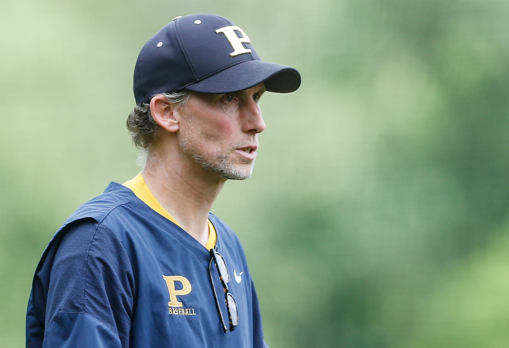 Peddie head coach Erik Treese during the Prep A semifinal baseball game between Hun and Peddie at The Hun School of Princeton in Princeton, NJ on 5/18/25.
