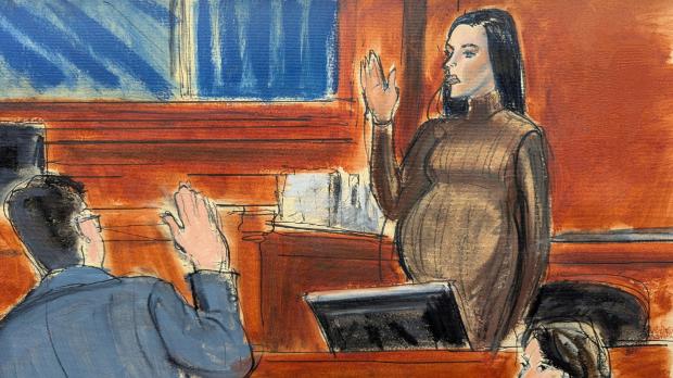 Cassie Ventura takes an oath before testifying in Manhattan federal...