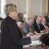Sen. Ann Cummings (D-Washington) on the Senate floor earlier in this session