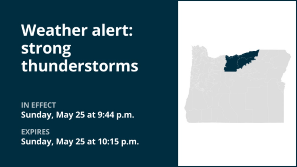 Thunderstorms with pea-sized hail in Oregon Sunday, gusts could peak at 40 mph