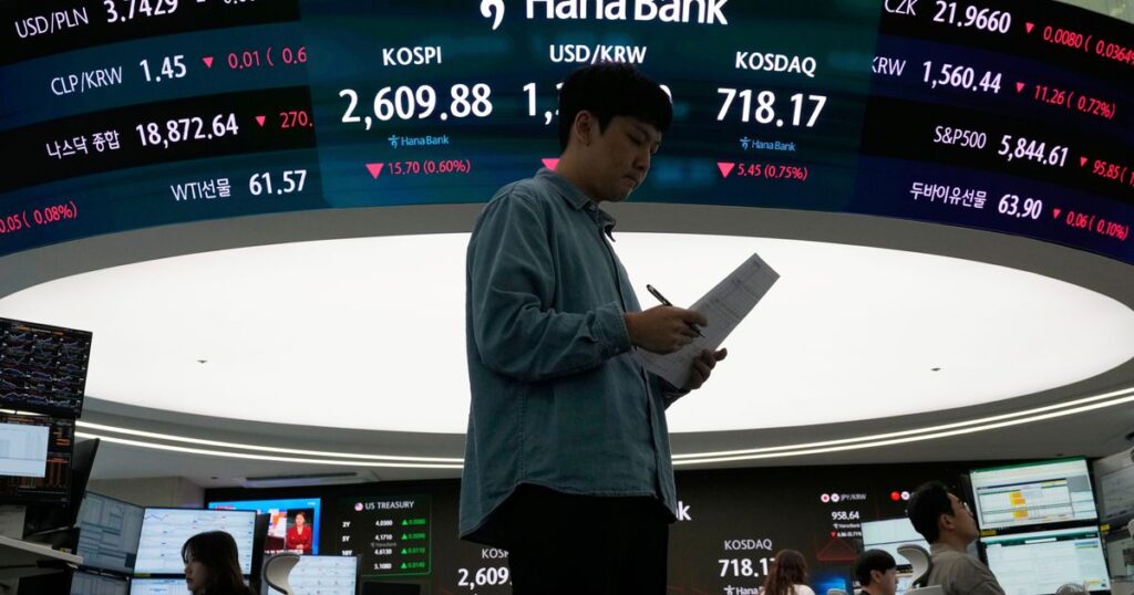 Asian shares slip as worries about U.S. debt send Wall St tumbling
