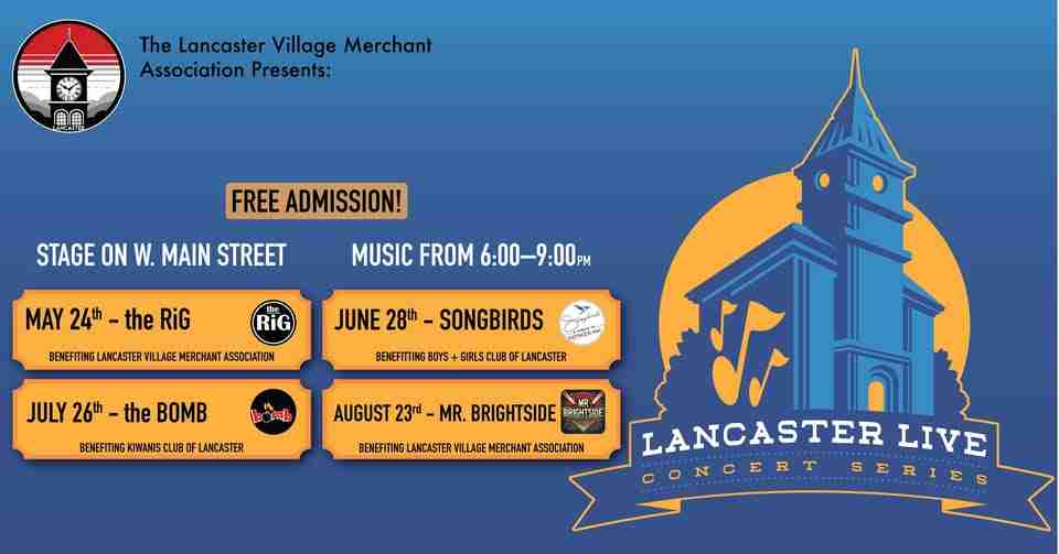 Lancaster Village Merchant Association Announces 2025 Lancaster Live Summer Concert Series