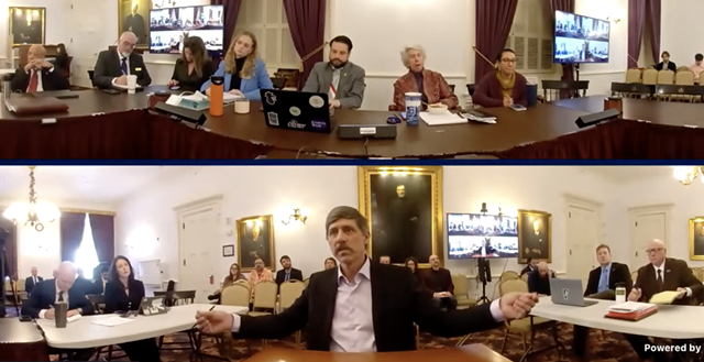 Lt. Gov. John Rodgers testifying at a cannabis roundtable he convened - SCREENSHOT