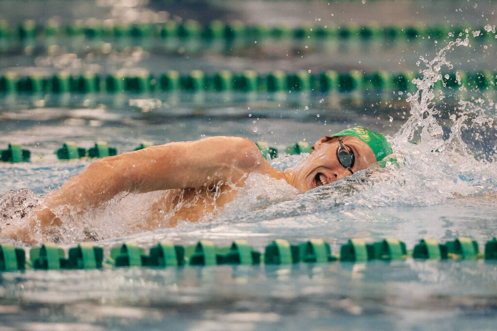 Palo Verde swimmer Max Carlsen competes in the 200-yard freestyle during the Class 5A Southern ...