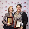 Cathy Resmer (left) and Maura O'Neill at Recovery Day in Montpelier