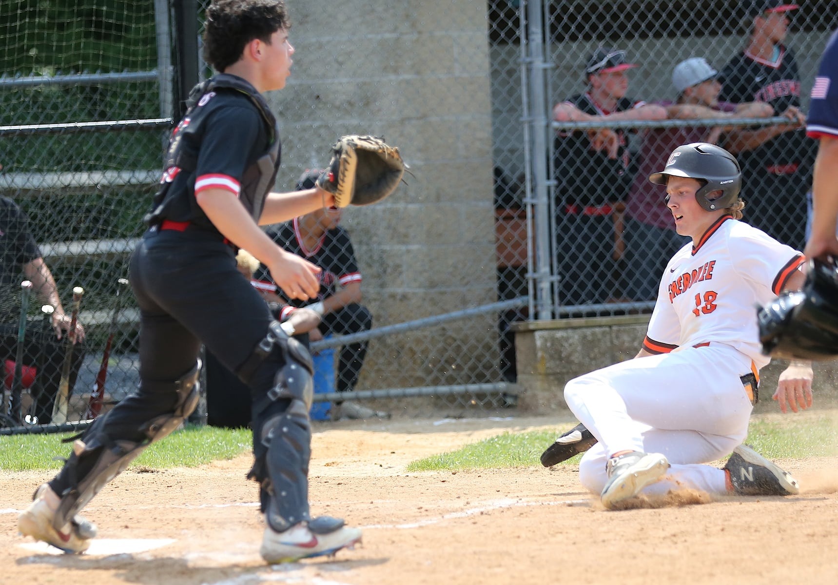 Nate Linden of Cherokee scores a run in the first inning of Tuesday's South Jersey Group 4 semifinal against Kingsway.