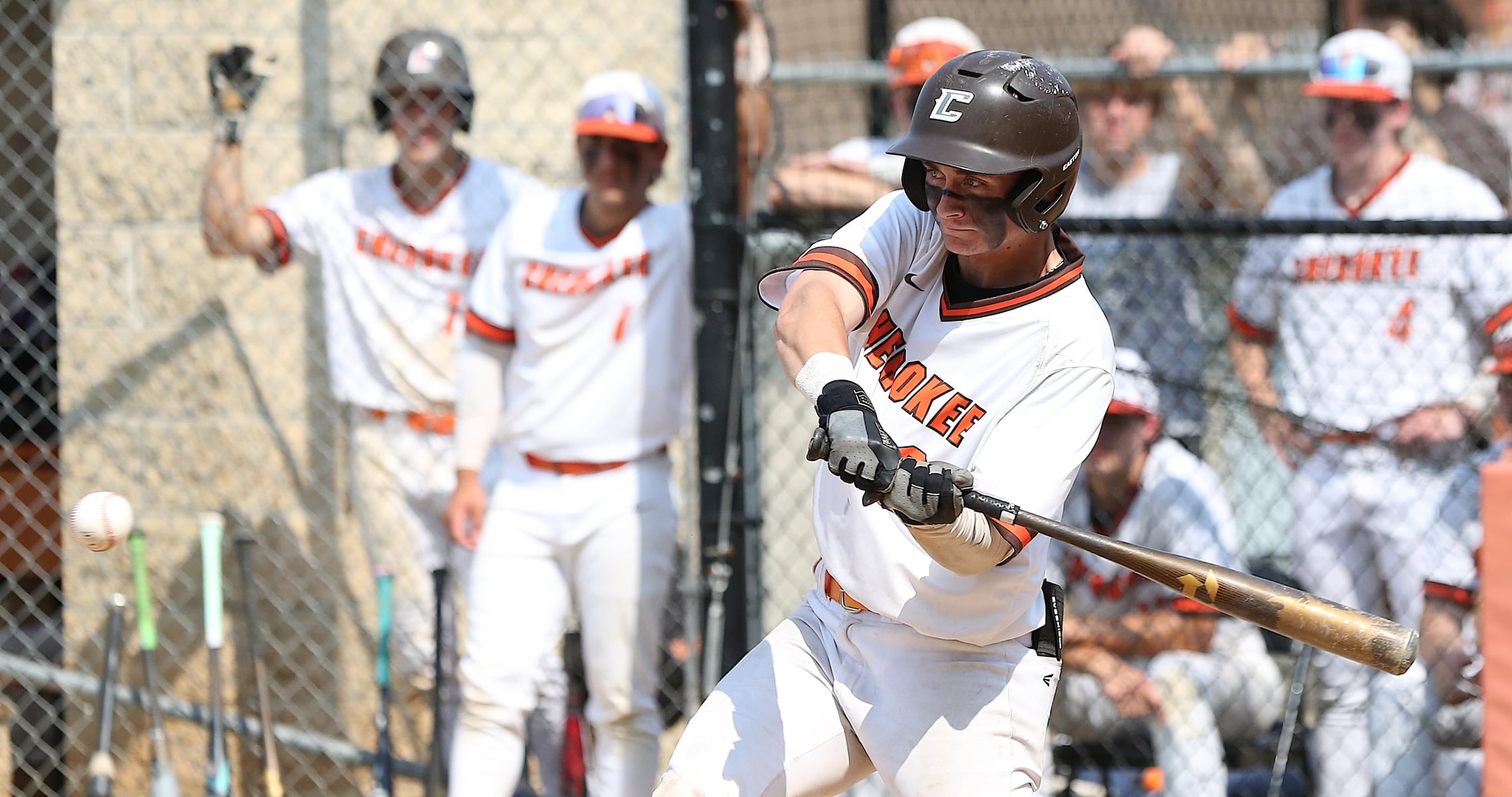 Brett Jackson of Cherokee eyes up this pitch for a solo home run to open the bottom of the third inning Tuesday against Kingsway in the South Jersey Group 4 semifinals.