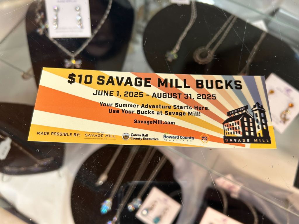 Shoppers can get free $10 vouchers to spend like cash at Savage Mill businesses this summer