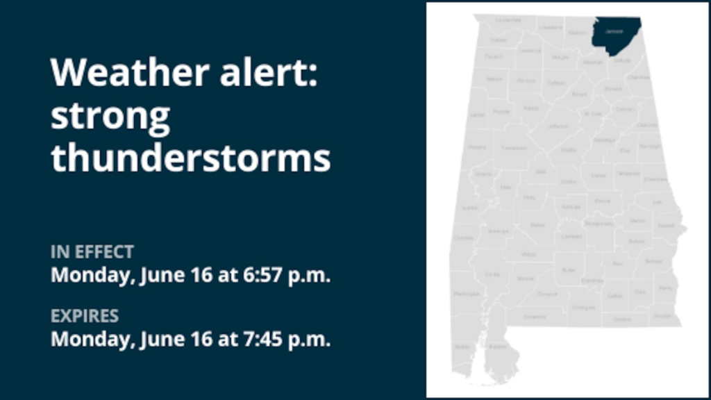Pea-sized hail foreseen with thunderstorms in Jackson County Monday – wind gusts up to 50 mph