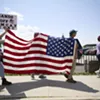 Protesters marching in Burlington