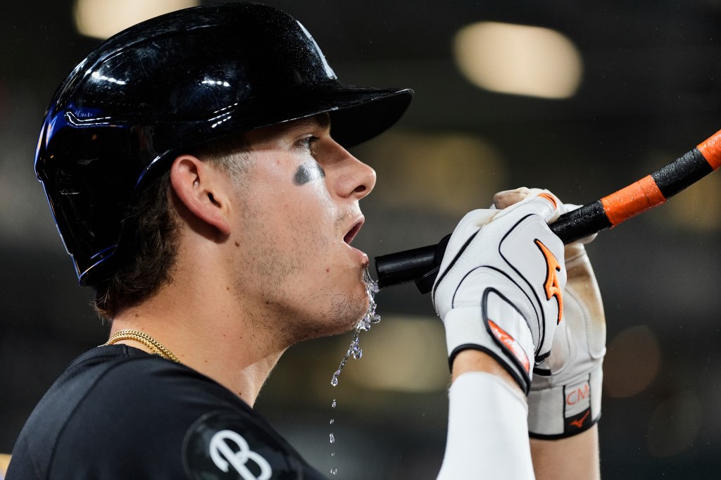 Orioles’ Coby Mayo hits first career HR off position player